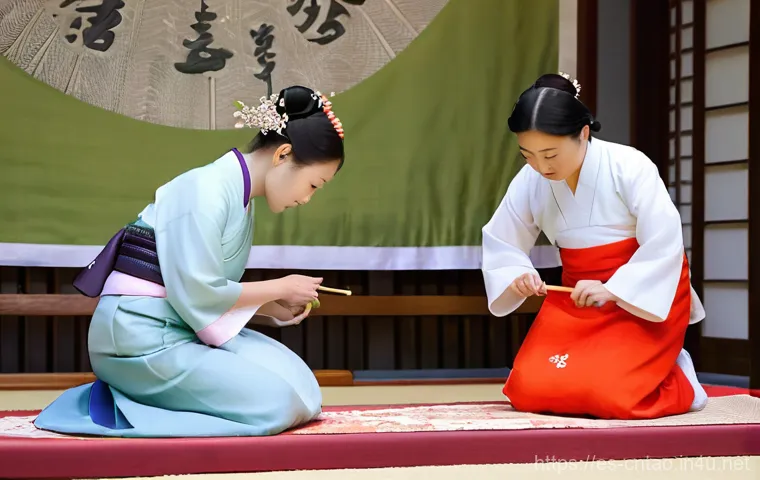 유교 제례 의식 - **Prompt 1: The Meticulous Jesa Table Preparation**
    "A serene, warmly lit indoor scene inside a ...